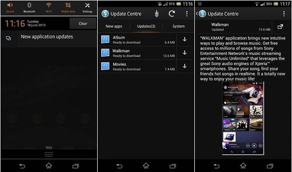 Sony Media Apps update