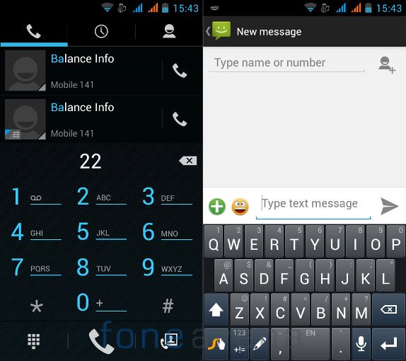 Xolo Q600 Dialer and Messaging