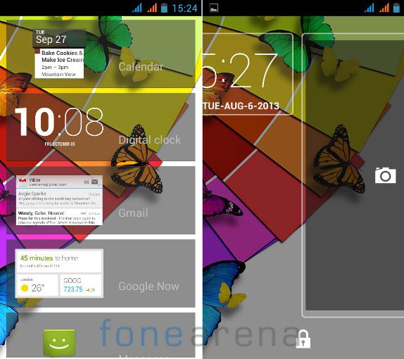 Xolo Q600 Lock Screen Widgets