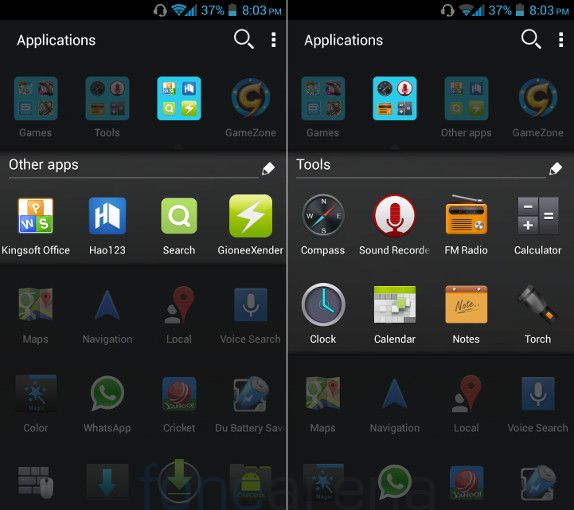 Gionee Elife E5 Apps and Tools