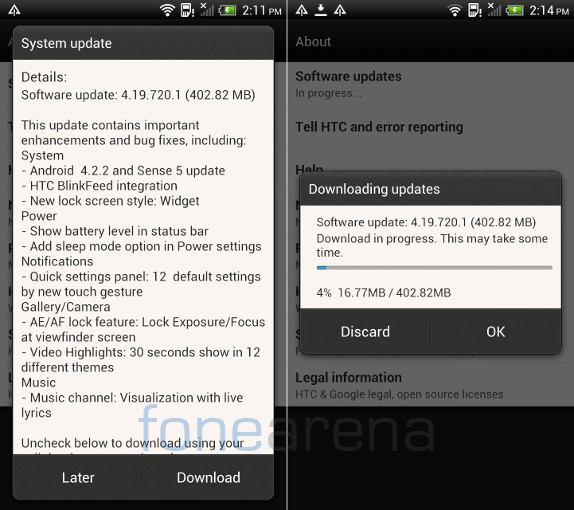 HTC One X Android 4.2.2 India