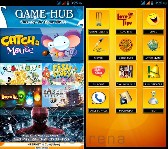 Micromax Canvas Doodle 2 Game Hub and M Live