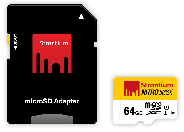 Strontium 64GB 566X-NITRO-UHS-1 microSD card