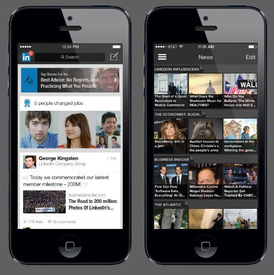 LinkedIn and Pulse for iPhone