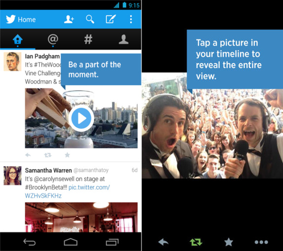 Twitter for Android and iPhone previews