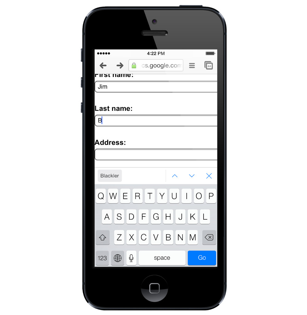 Chrome for iOS Autofill