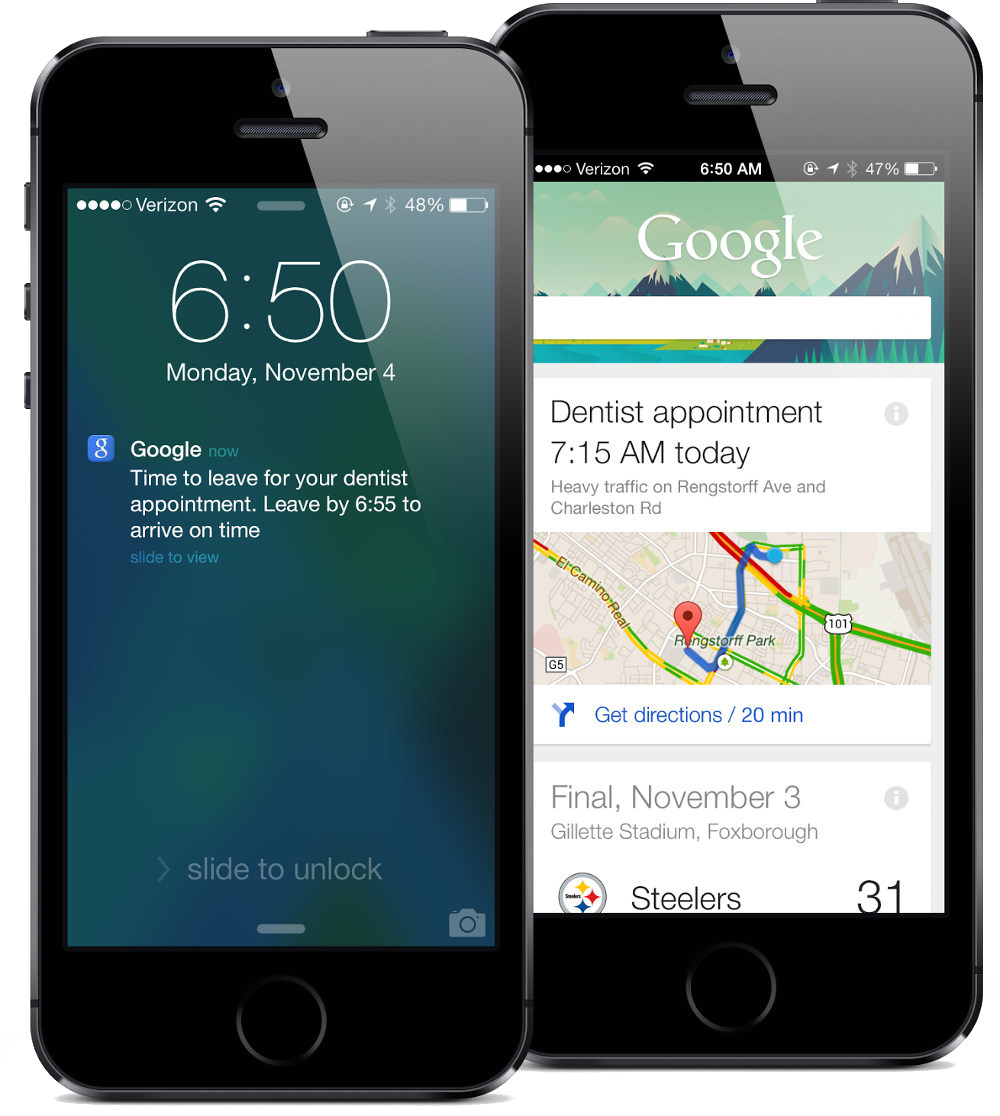 Google Search for iPhone and iPad updated with Notifications, Reminders