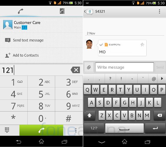 Sony Xperia C Calls and Messaging