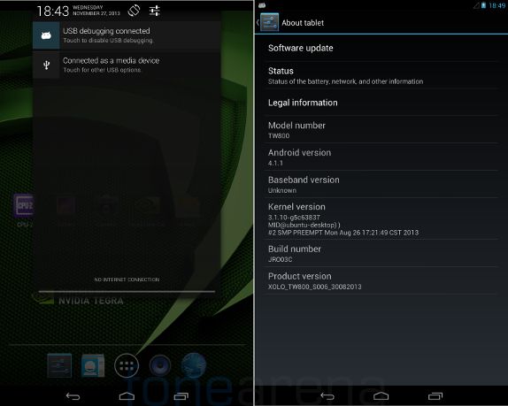 Xolo Play Tab 7.0 Notifications and About