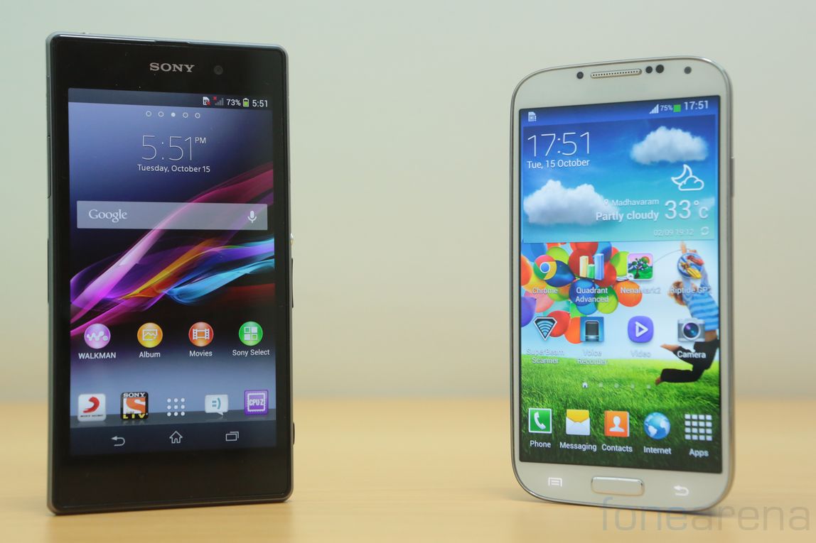een andere Polijsten Kruik Sony Xperia Z1 vs Samsung Galaxy S4