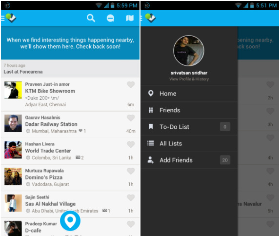 Foursquare for Android new UI
