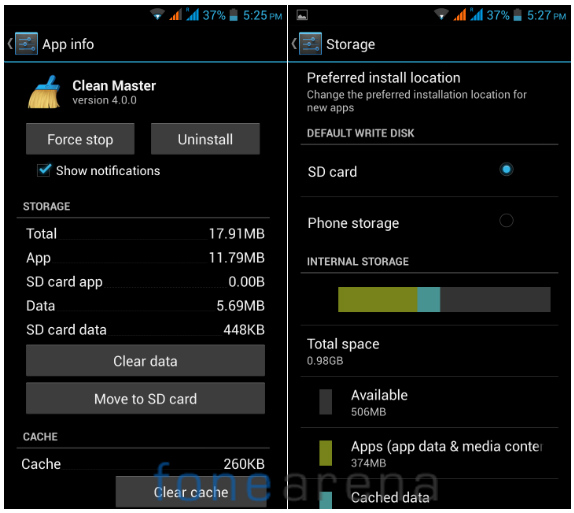 Xolo Q2000 App to SD and Default Write Disk