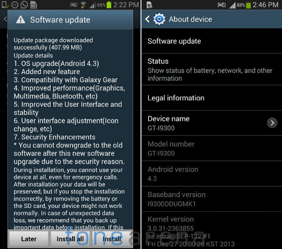 Samsung Galaxy S3 gets Android 4.3 Jelly Bean update in India finally