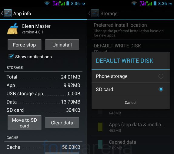 Xolo Q1000 Opus Apps to SD and Default Write Disk