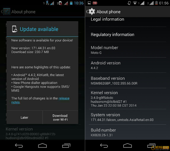 Moto G Dual SIM Android 4.4.2 Malaysia and Taiwan