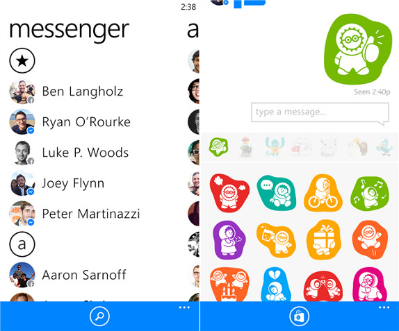 Facebook Messenger for Windows Phone 8