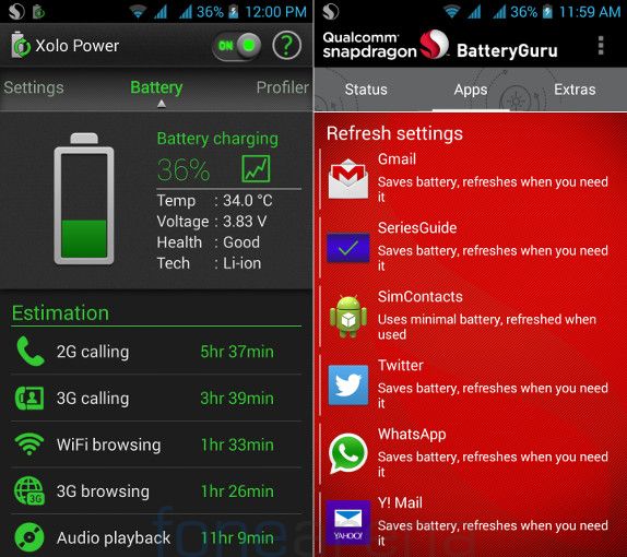 Xolo Q1100 Xolo Power and Battery Guru