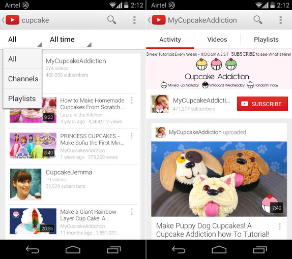 YouTube 5.5 for Android