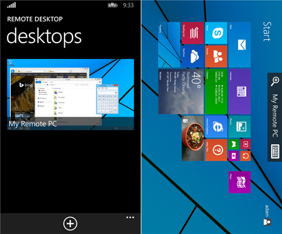 Microsoft Remote Desktop for Windows Phone 8.1