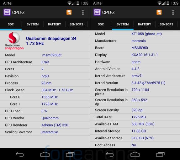 Motorola Moto X CPU