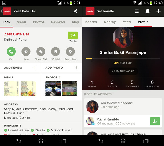 New Zomato for Android