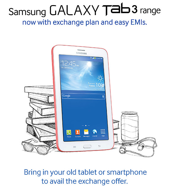 Samsung Galaxy Tab 3 range exchange and EMI offers