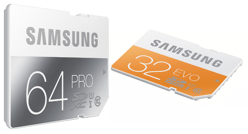 Samsung PRO and EVO memory cards