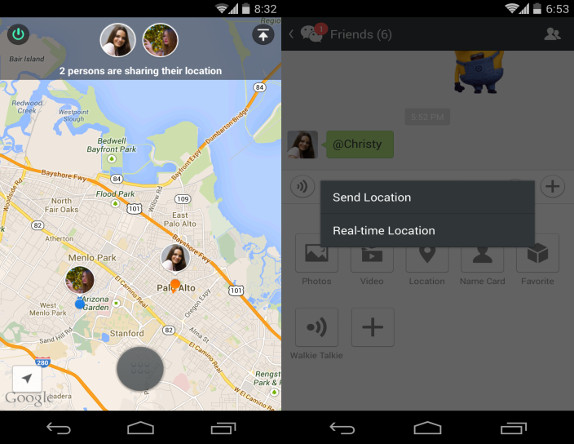 WeChat location sharing