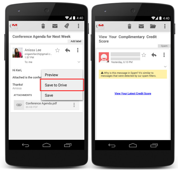 Gmail 4.8 for Android