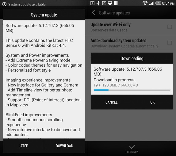 HTC One M7 Sense 6 update