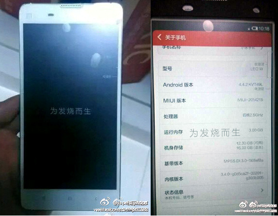 Xiaomi Mi3S leak
