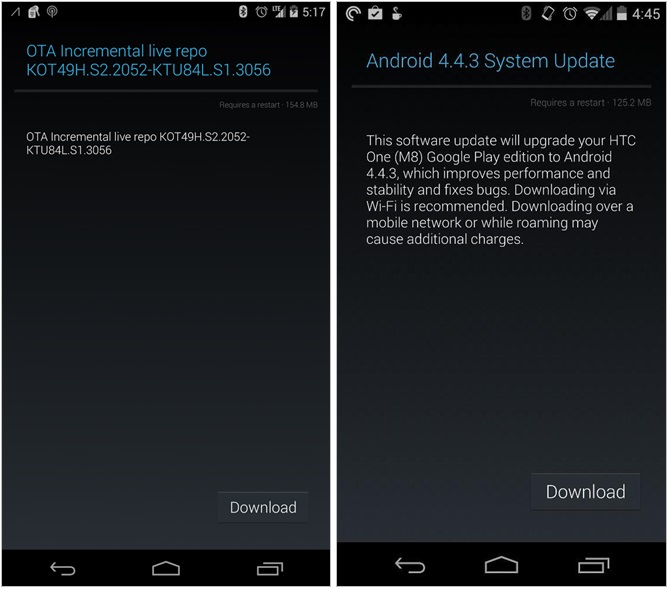 android kitkat update HTC