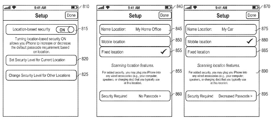 Apple location patent