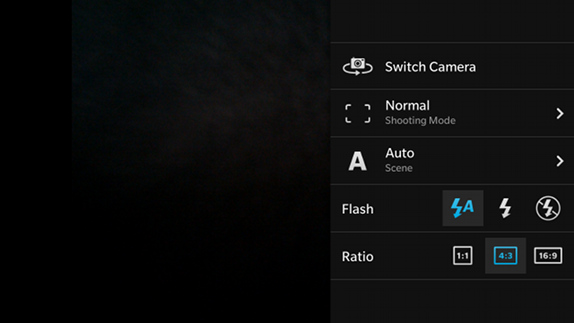 BlackBerry Z3 Camera UI