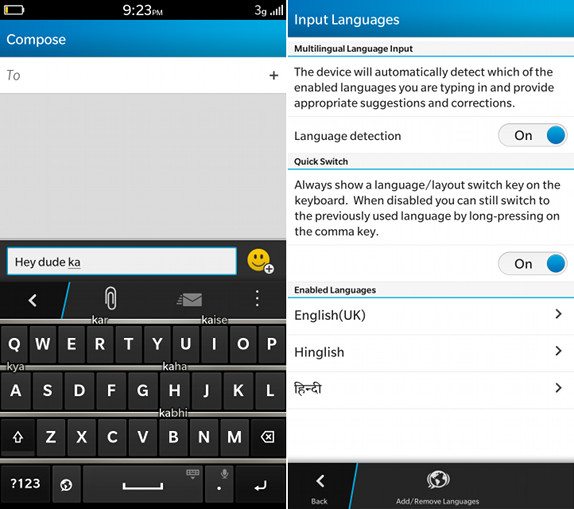 BlackBerry Z3 Keyboard and Input