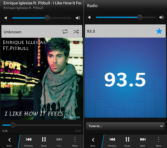 BlackBerry Z3 Music Player and FM Radio