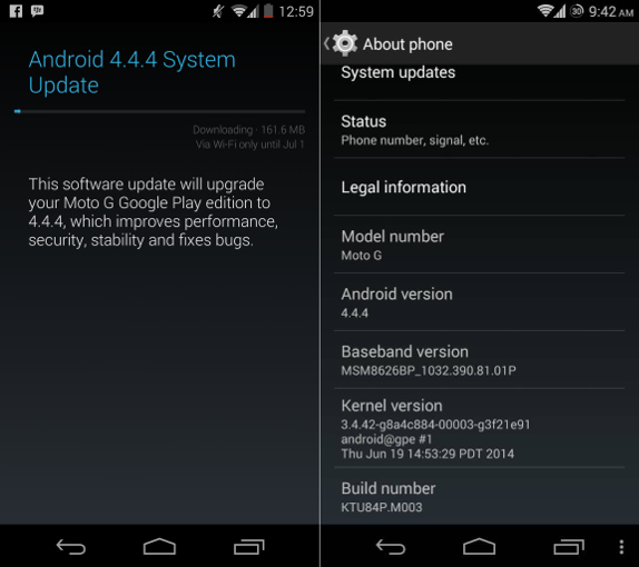 Moto G Google Play Android 4.4