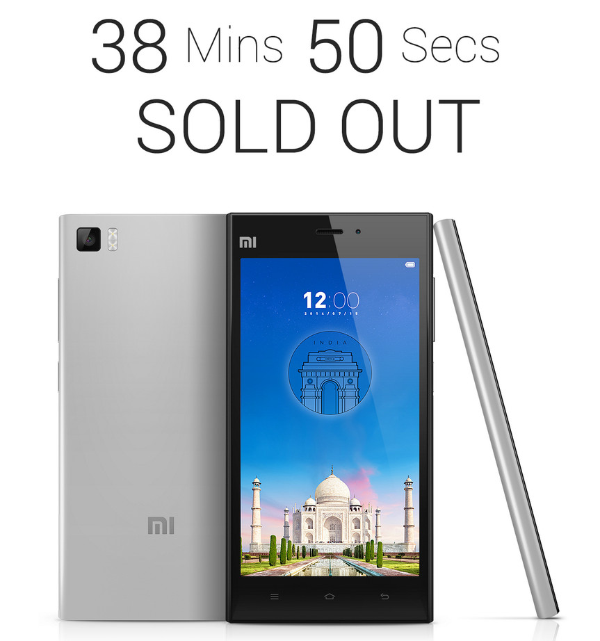 Xiaomi Mi3 sold out India