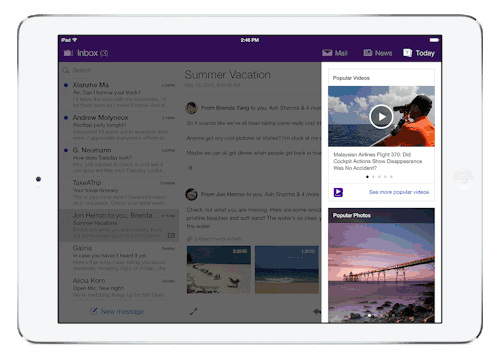 Yahoo mail for iPad