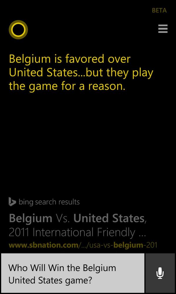 cortana football prediction