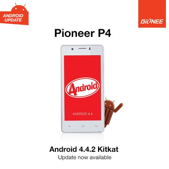 Gionee Pioneer P4 Android 4.4