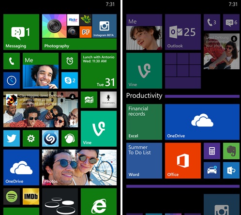 Live folders WP 8.1 update