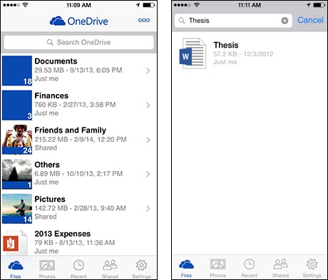 OneDrive iOS