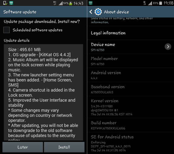 Samsung Galaxy Note 3 Neo Android 4.4 India