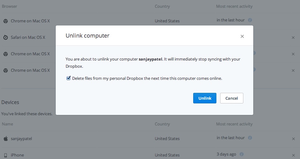 dropbox wipe