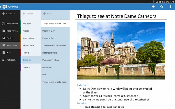 onenote android tablet