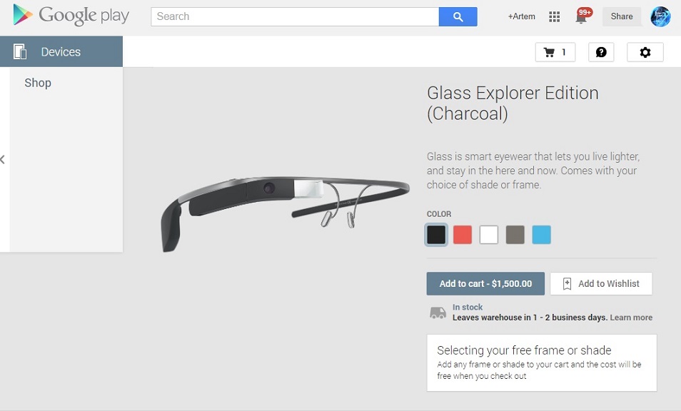 Google Glass the US play store