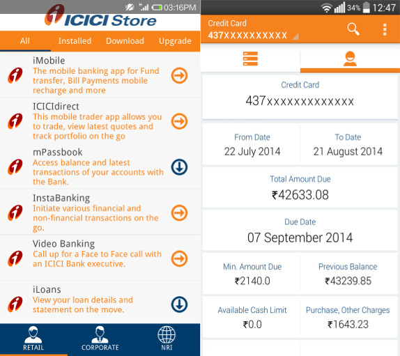 ICICI apps