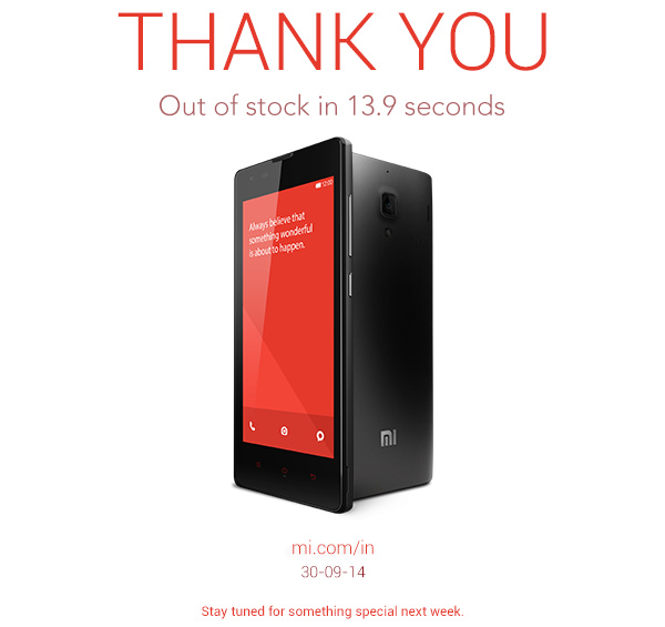 Redmi 1S fifth sale India