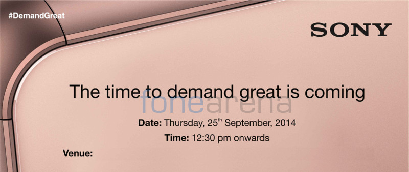Sony Xperia Z3 India launch invite